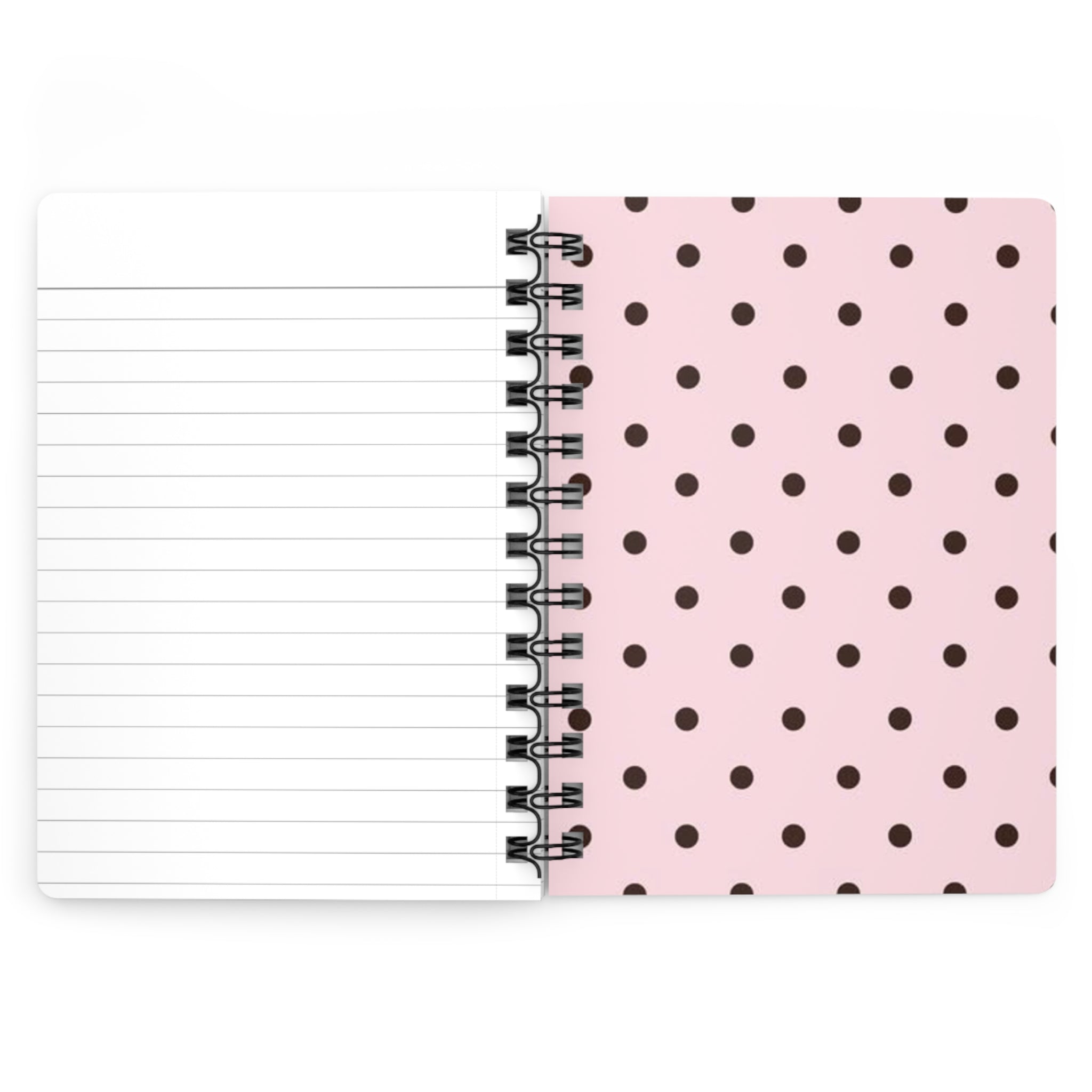 Pretty Girl Inspirational Spiral Journal — "Pretty girl. Pretty mindset. Pretty Soul." Polka Dot Notebook