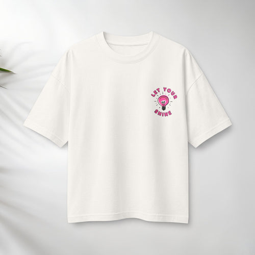 Let Your Shine T‑Shirt — Inspirational Pink Lightbulb Graphic (Matthew 5:16)