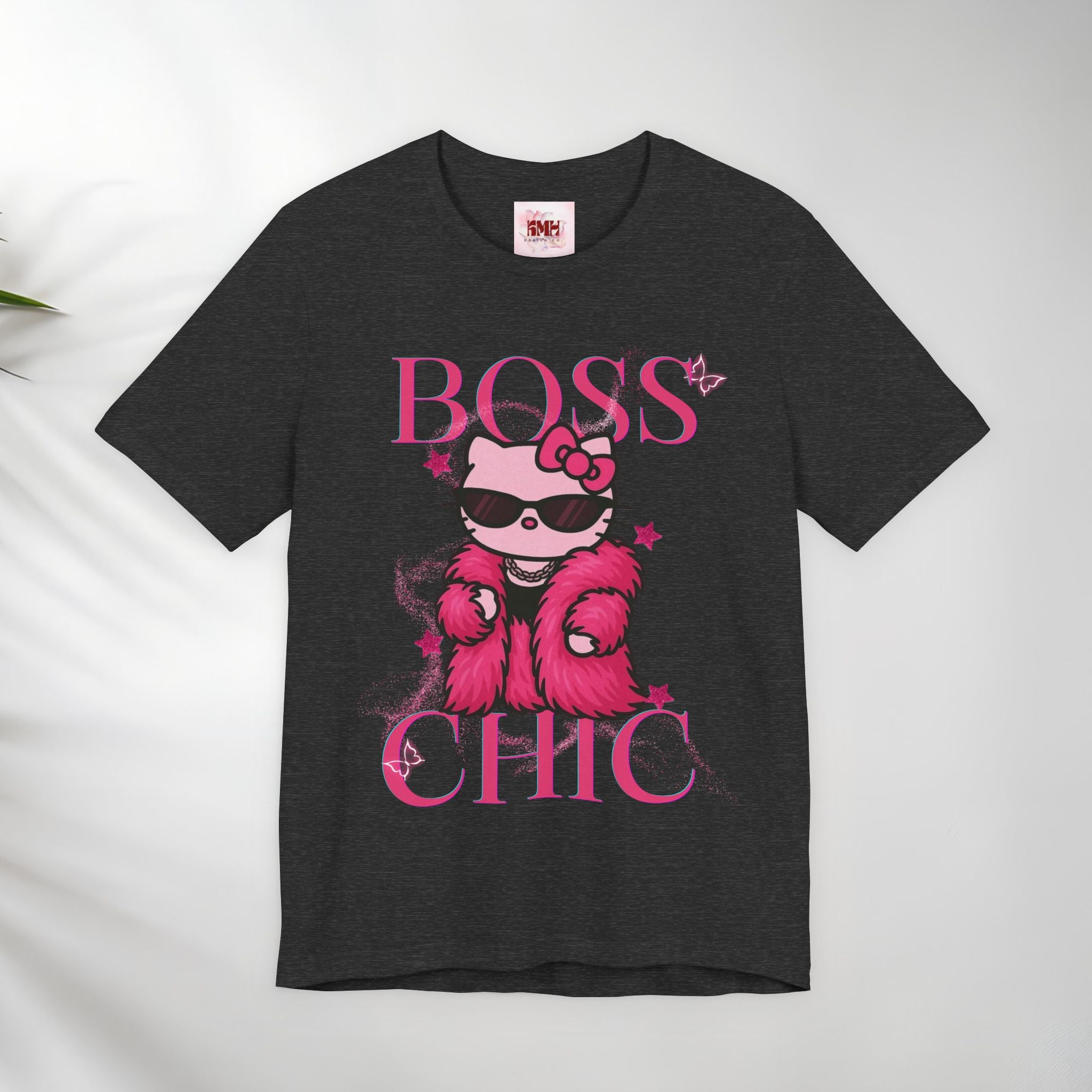 Hello Kitty Boss Chic Tee | Cute Pink Kitty in Fur Coat, Sunglasses