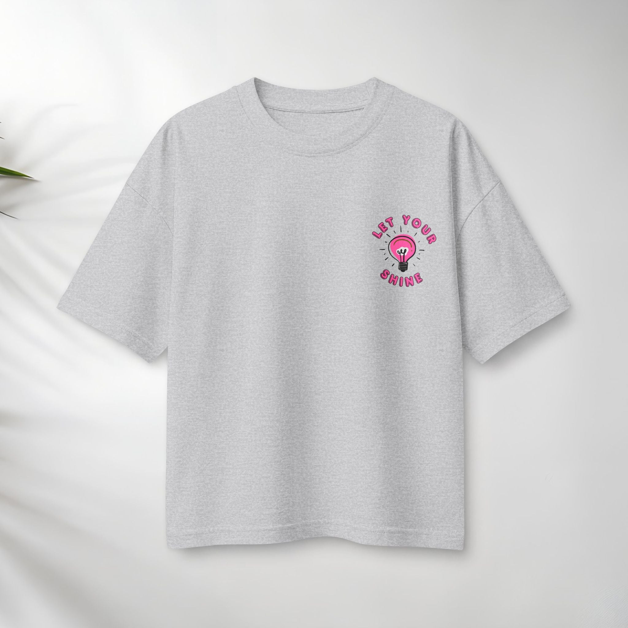 Let Your Shine T‑Shirt — Inspirational Pink Lightbulb Graphic (Matthew 5:16)