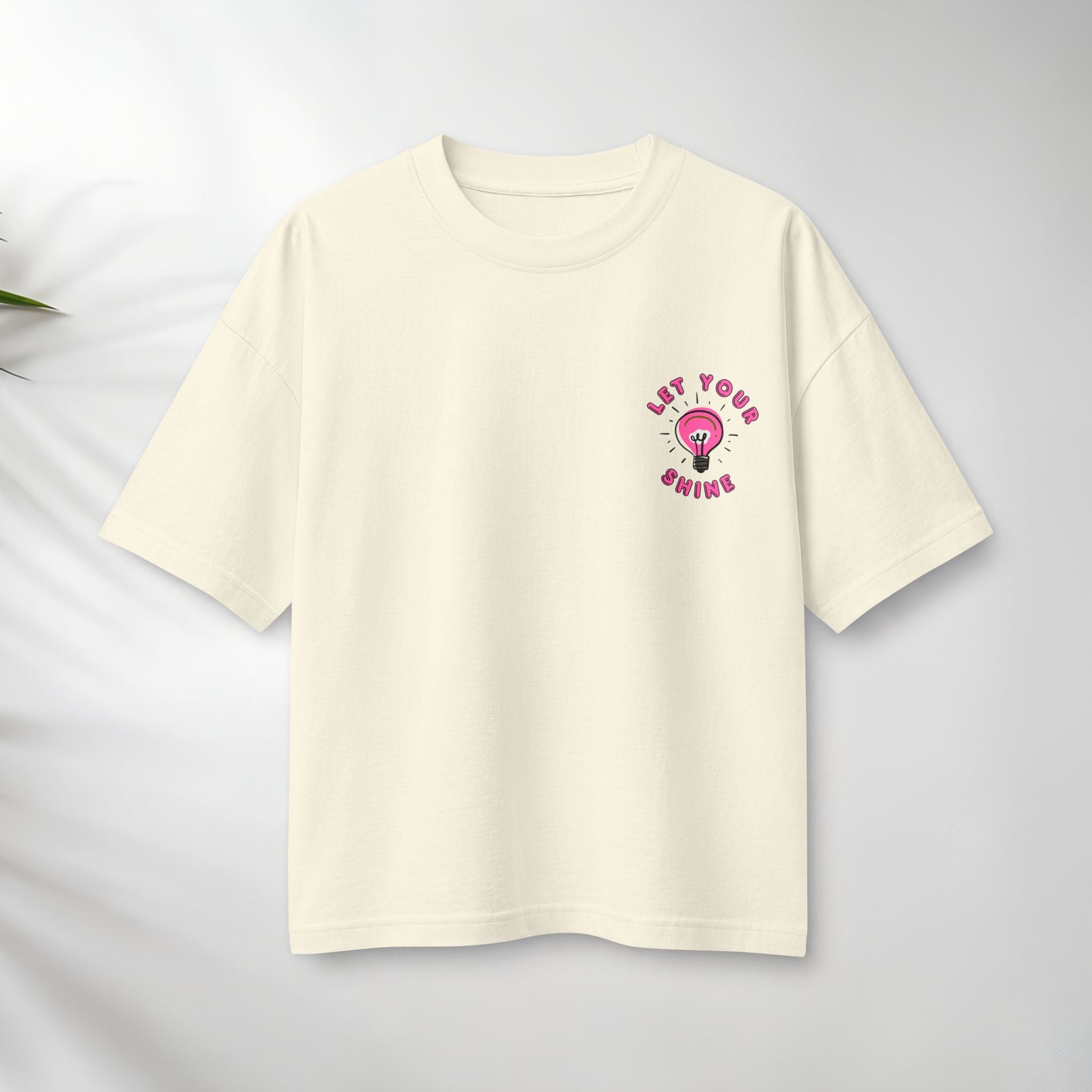 Let Your Shine T‑Shirt — Inspirational Pink Lightbulb Graphic (Matthew 5:16)