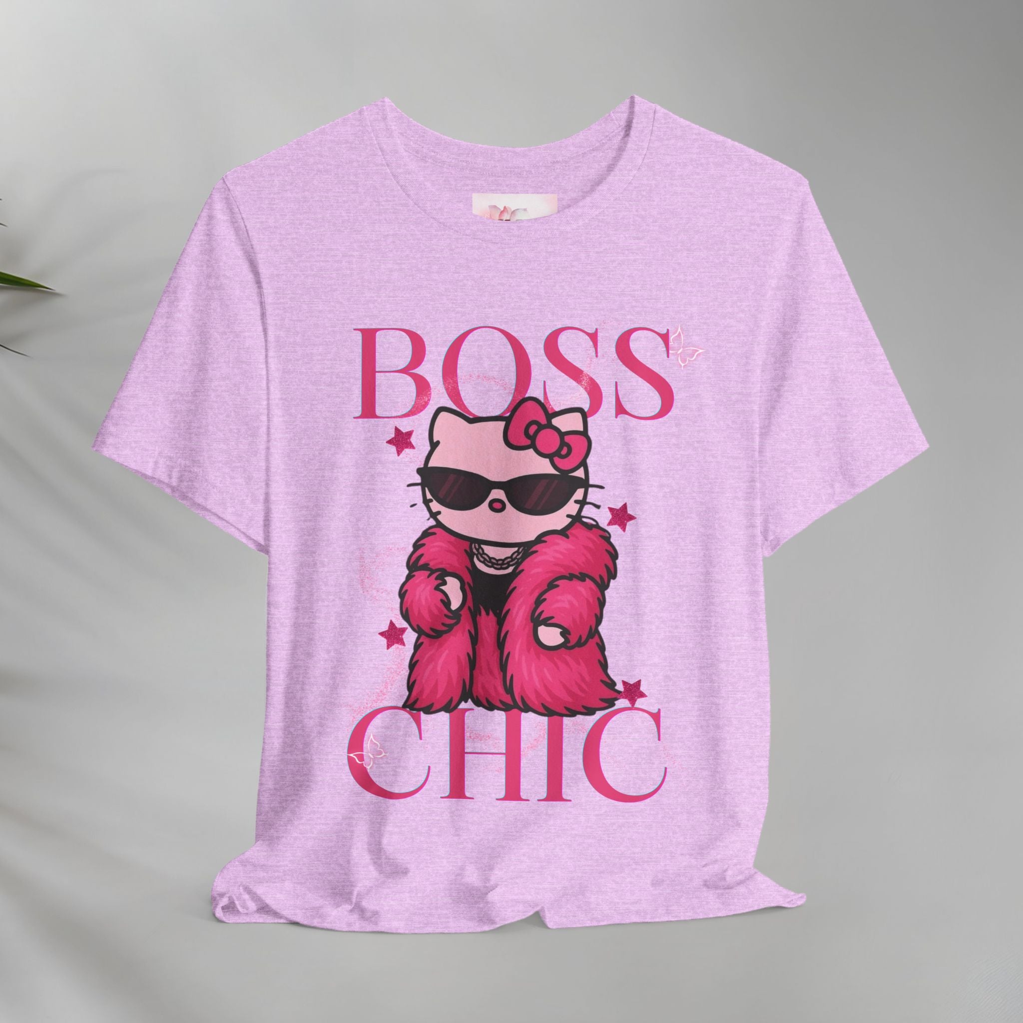 Hello Kitty Boss Chic Tee | Cute Pink Kitty in Fur Coat, Sunglasses