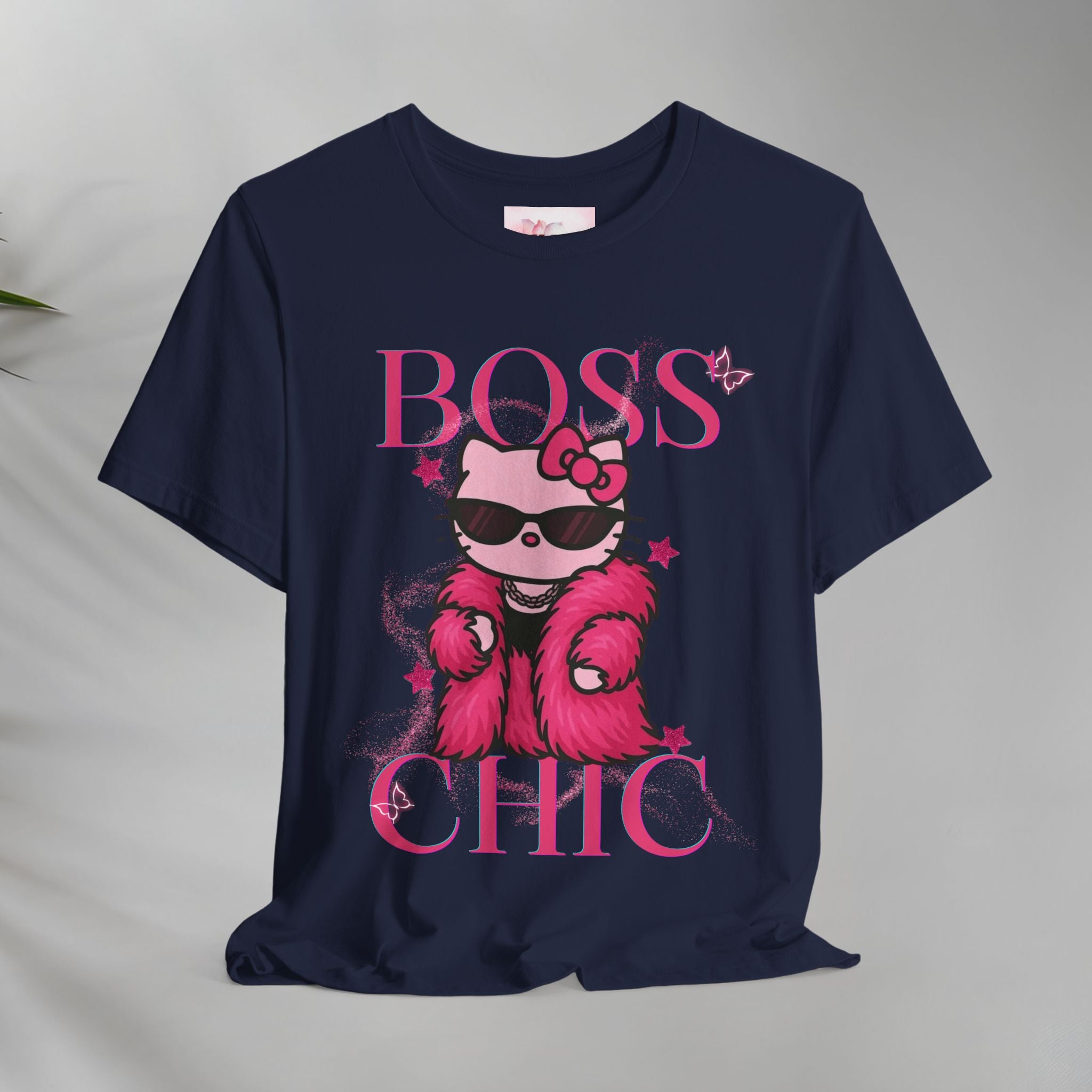 Hello Kitty Boss Chic Tee | Cute Pink Kitty in Fur Coat, Sunglasses