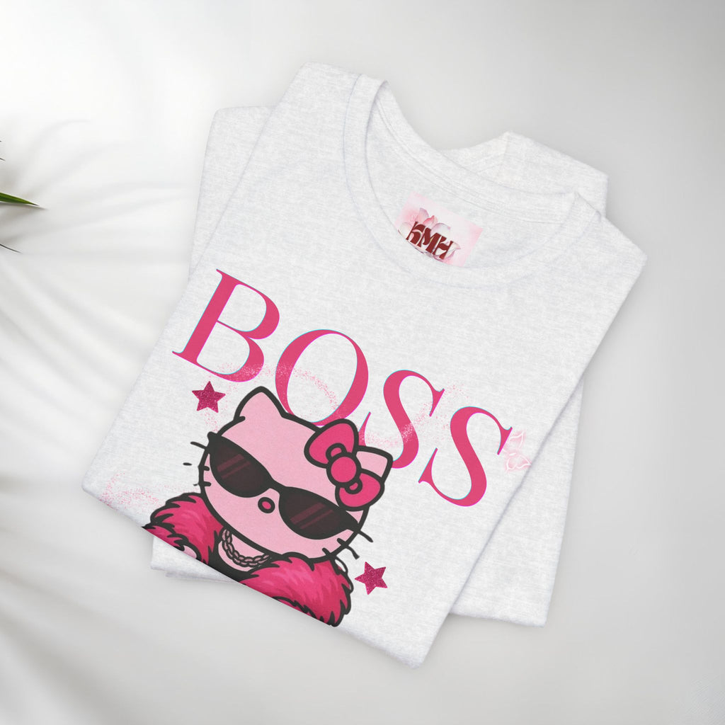 Hello Kitty Boss Chic Tee | Cute Pink Kitty in Fur Coat, Sunglasses