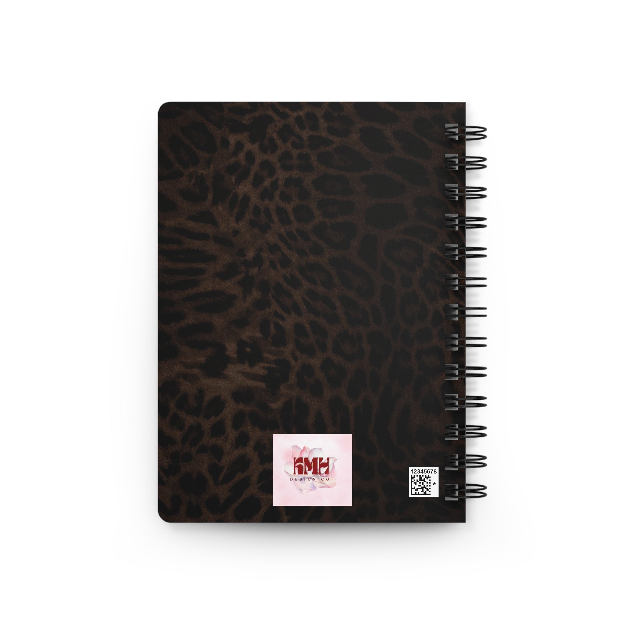 Journal — God Is Bigger Than Your Fear Spiritual Spiral Notebook (Leopard Print, Pink Typography)