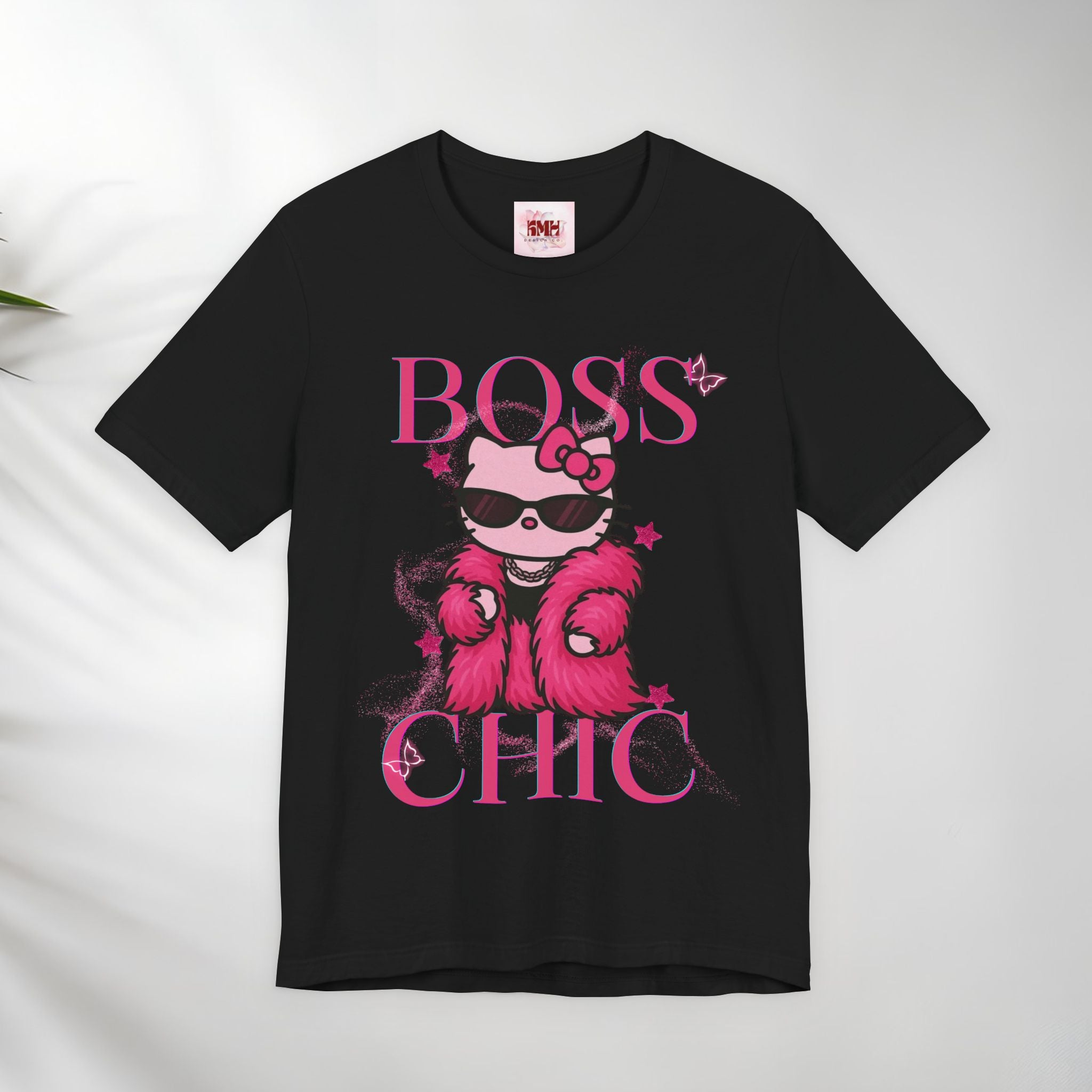 Hello Kitty Boss Chic Tee | Cute Pink Kitty in Fur Coat, Sunglasses