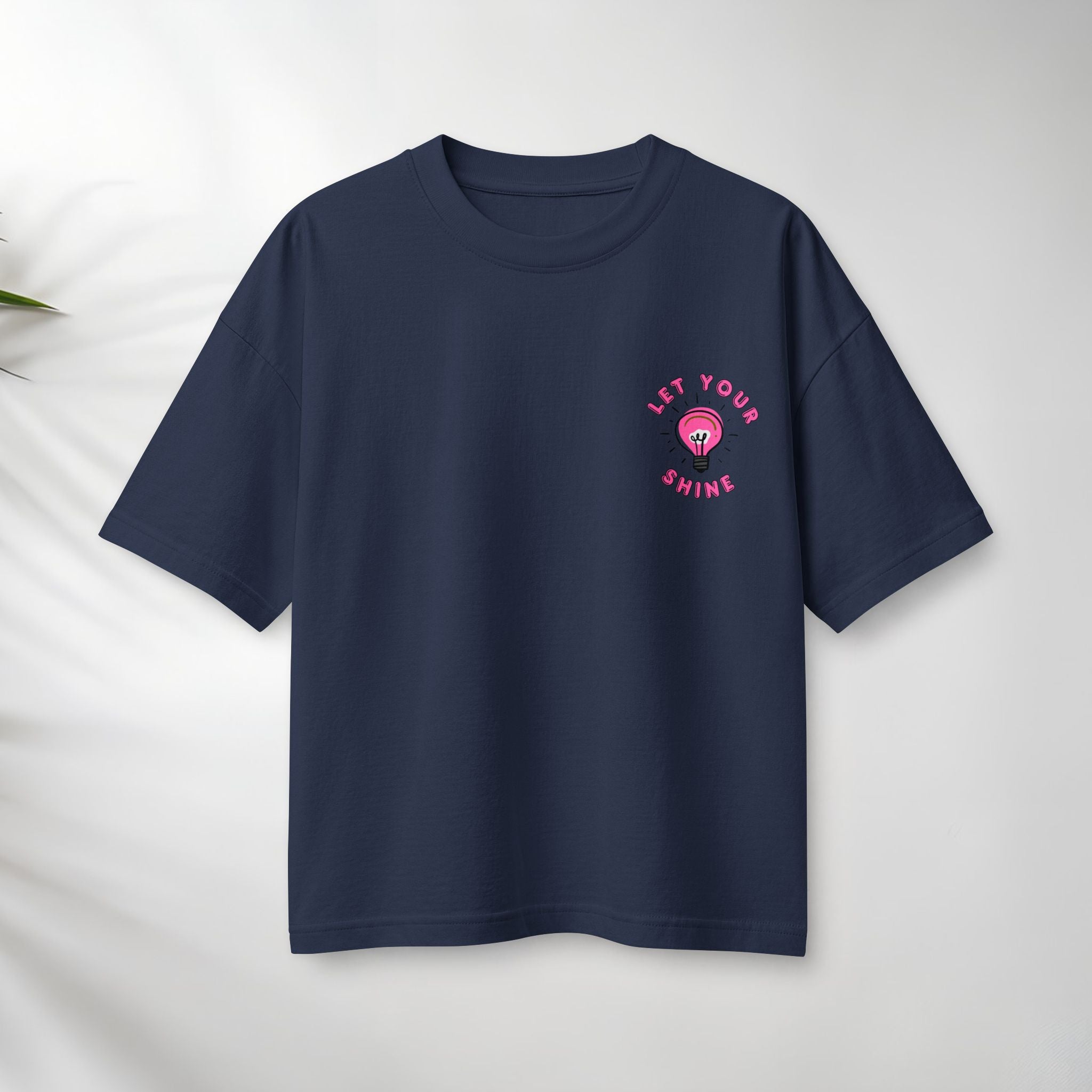 Let Your Shine T‑Shirt — Inspirational Pink Lightbulb Graphic (Matthew 5:16)