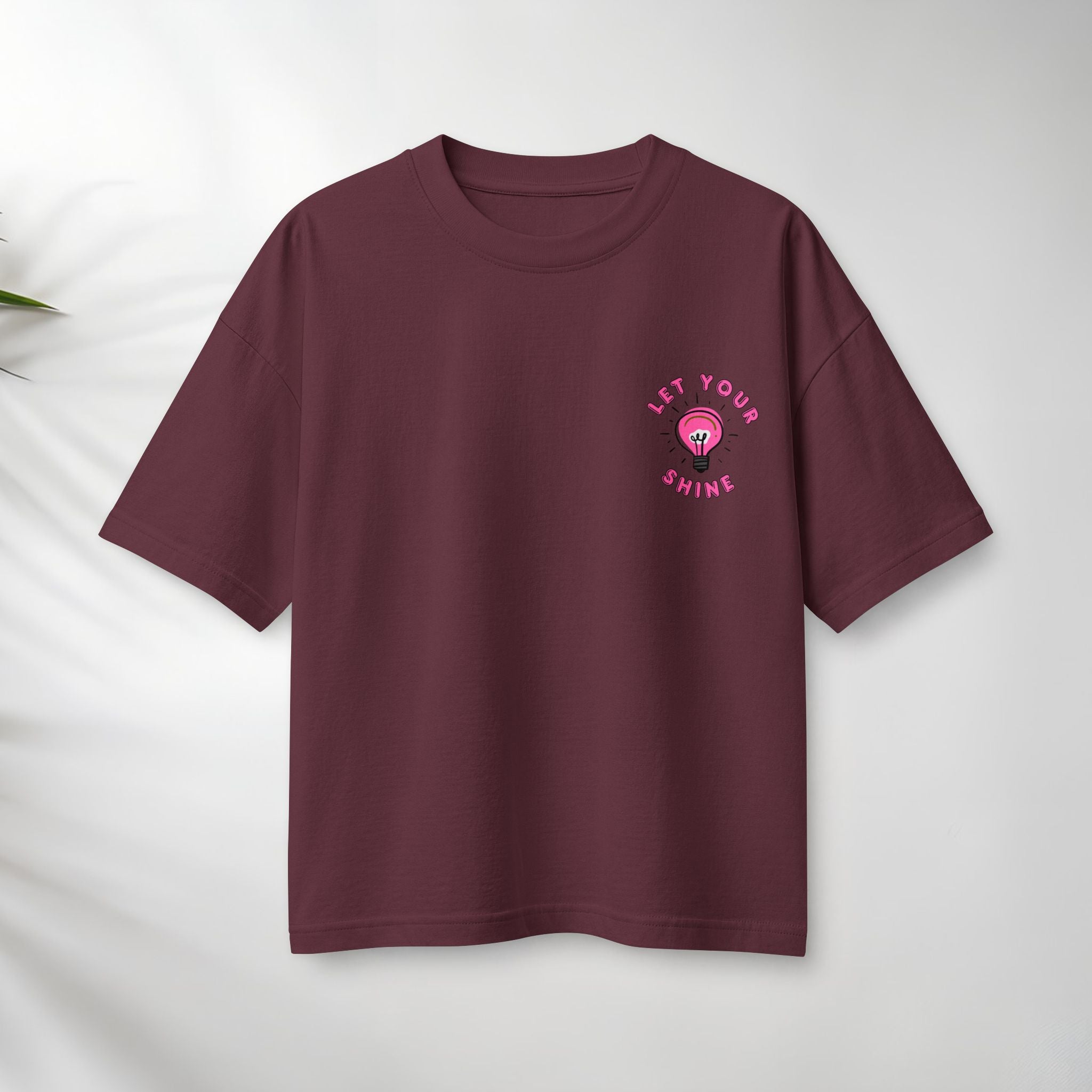 Let Your Shine T‑Shirt — Inspirational Pink Lightbulb Graphic (Matthew 5:16)