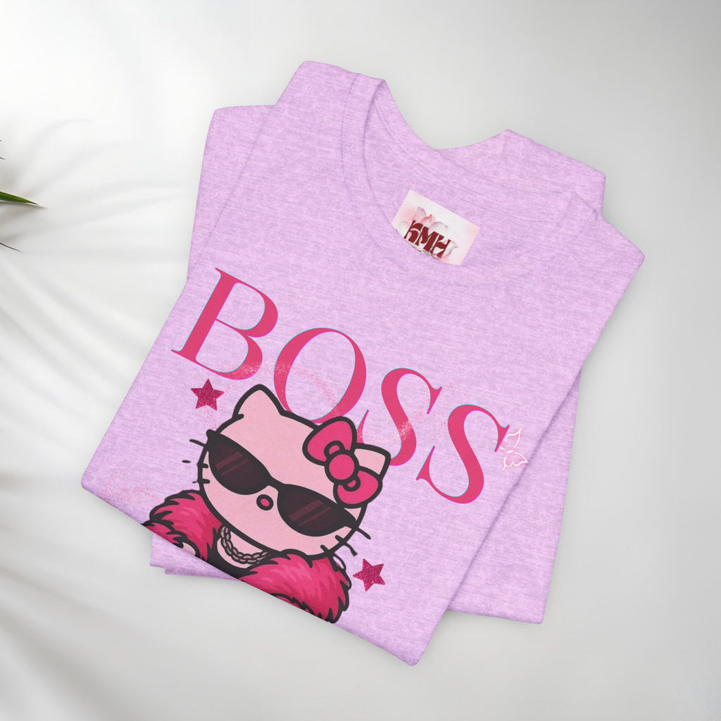 Hello Kitty Boss Chic Tee | Cute Pink Kitty in Fur Coat, Sunglasses