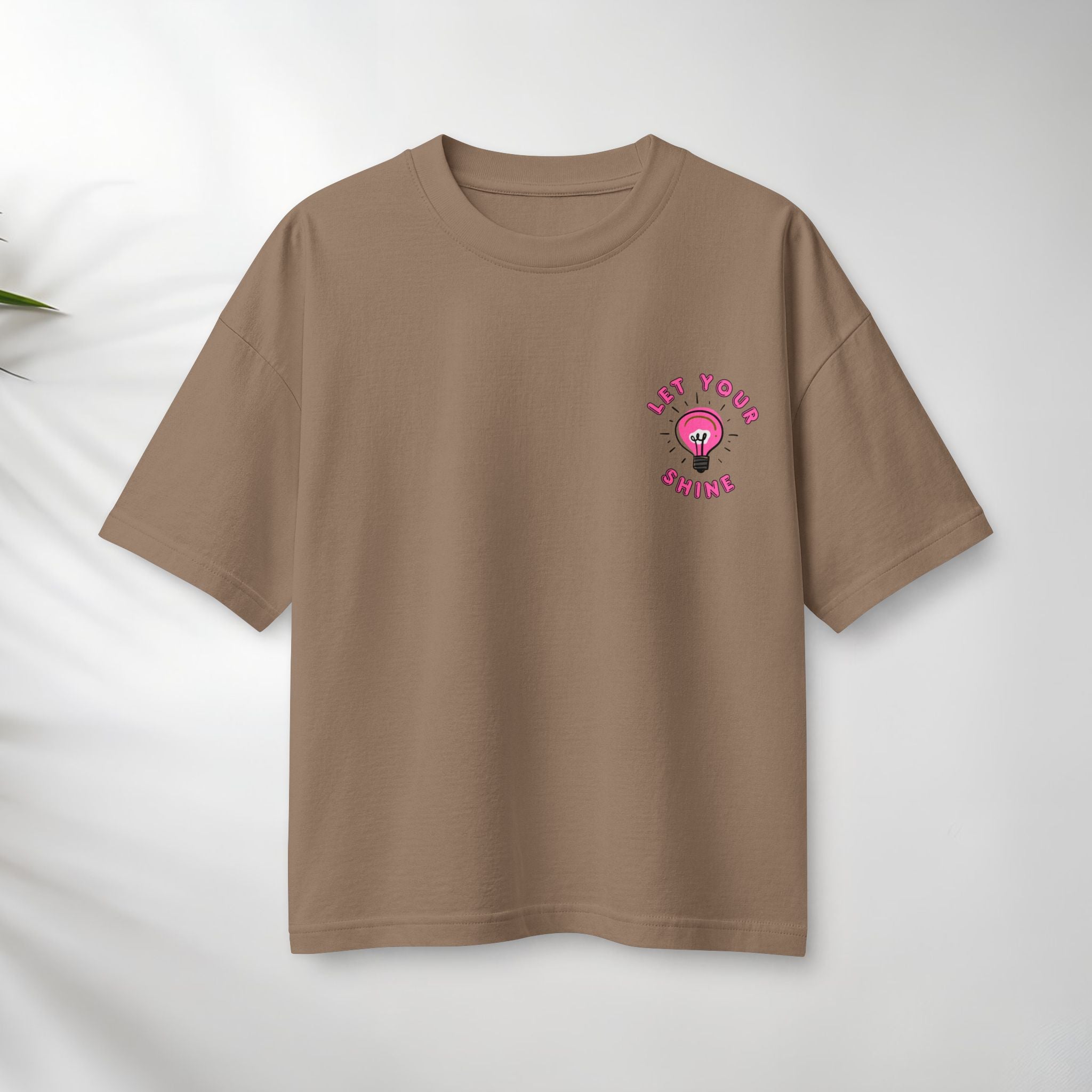 Let Your Shine T‑Shirt — Inspirational Pink Lightbulb Graphic (Matthew 5:16)